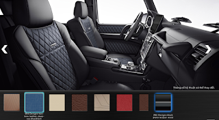 Màu nội thất Mercedes G500 2018 Nội thất Mercedes G500 2018 màu Đen / Xanh Deep-Sea SR4