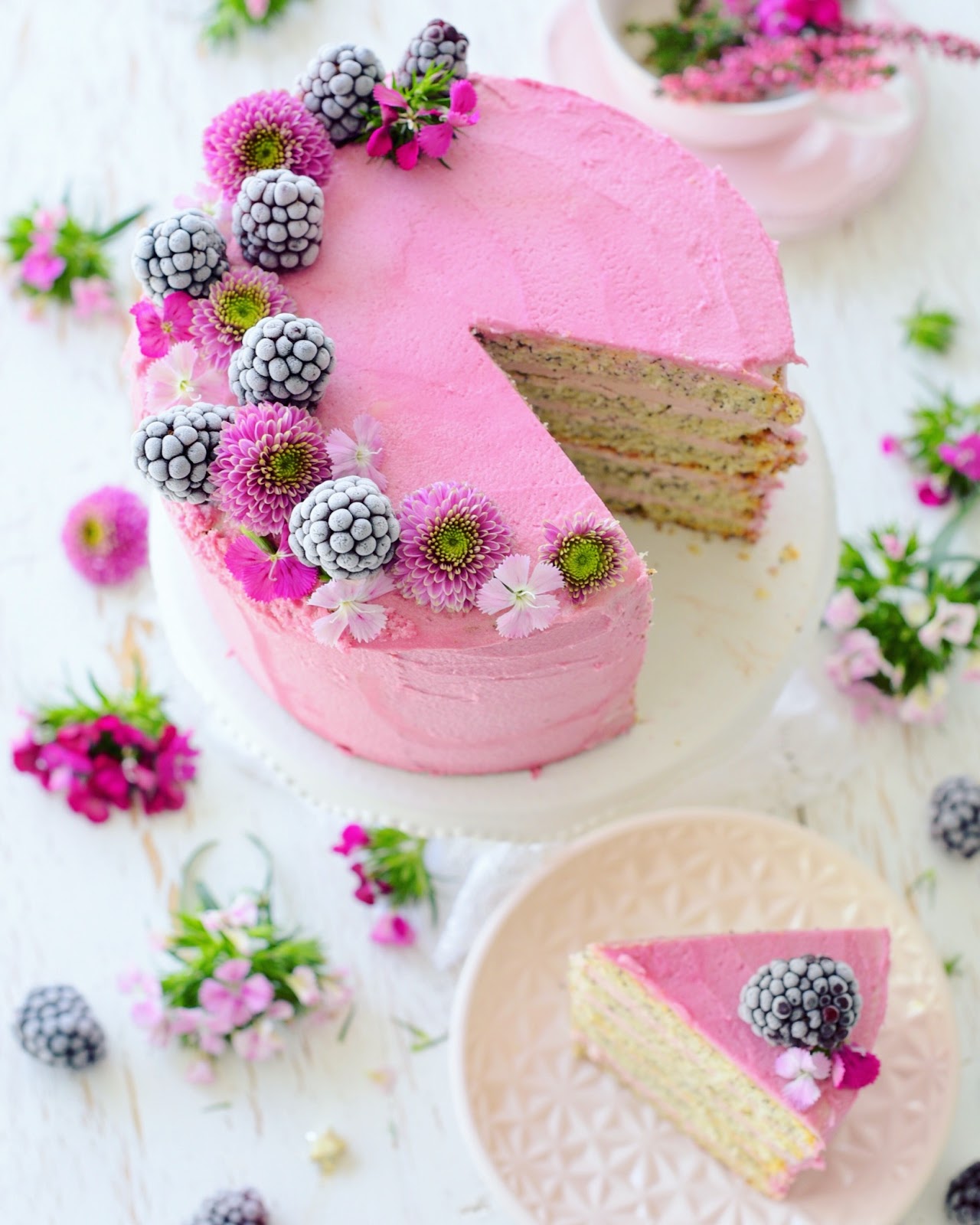Kessy&amp;#39;s Pink Sugar: Mohn Brombeer Torte