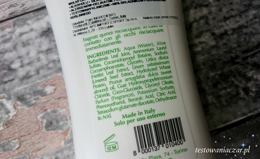 Nawilżający szampon aloesowy EQUILIBRA 