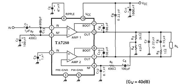 20 watt amplifier electronic project circuit and explanation