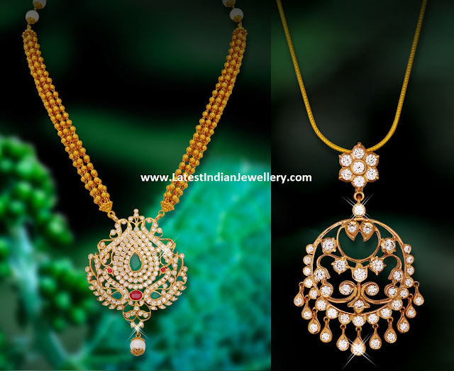 Kirtilals Diamond Pendants Latest Indian Jewellery Designs