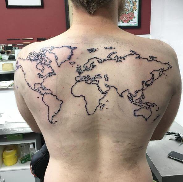 30+ Cool World Map Tattoos Designs (2019) Geography, Continent Tattoo