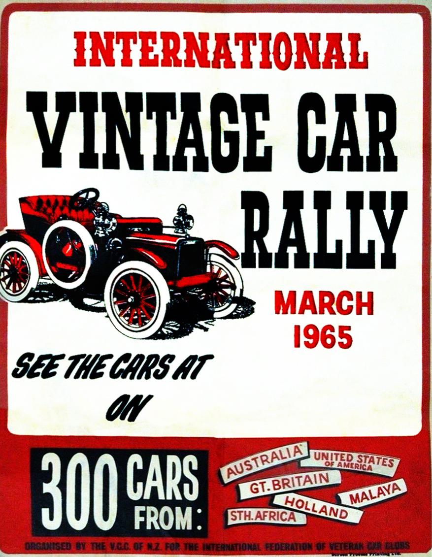 transpress nz International Vintage Car Rally poster, 1965