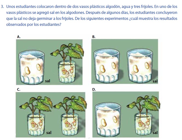Pruebas saber pro Ejemplos de preguntas de ciencias naturales quinto