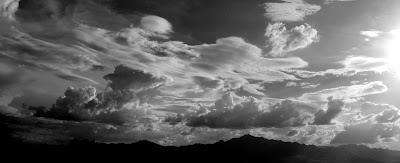 black and white cloudscape