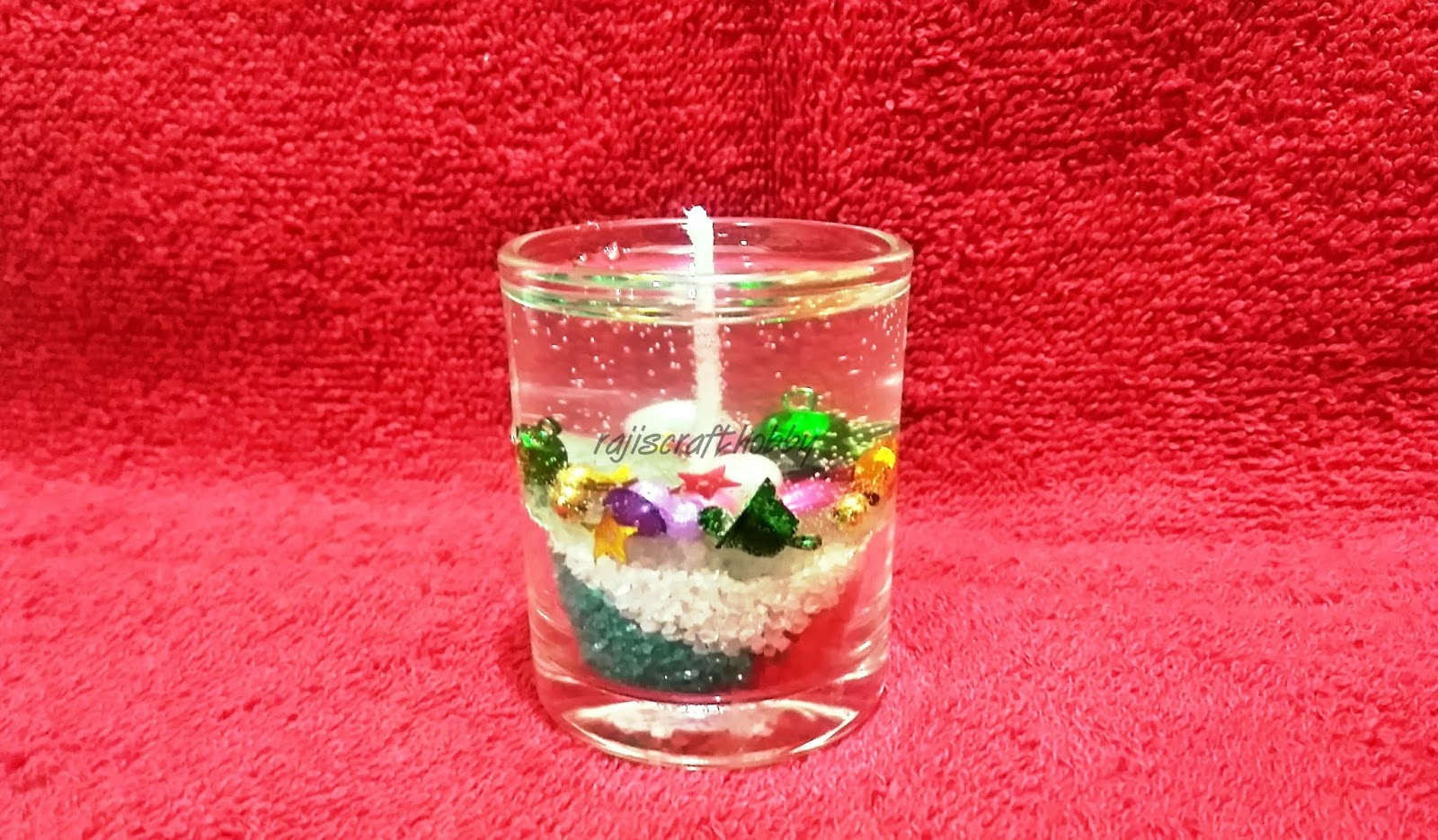 Raji's Craft Hobby DIY Christmas Gel Candles