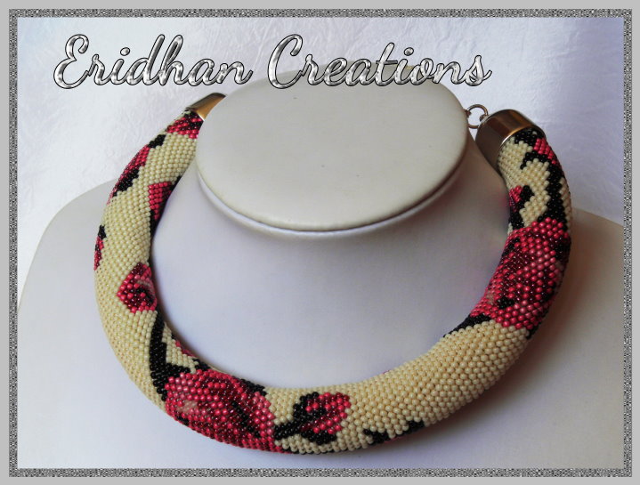 beaded crochet necklace