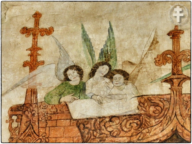 FENETRANGE (57) - Fresque de la Vierge à l'Enfant (Fin XVe siècle)