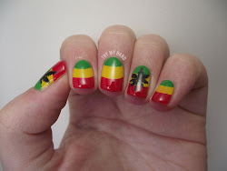 nail rasta nails leaf palm tree alphabet challenge rastafari hand ring