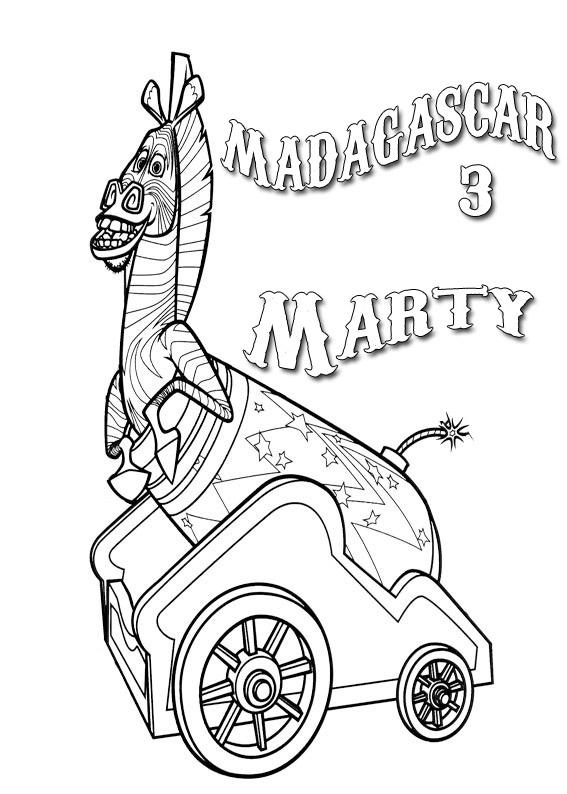 madagascar 3 marty coloring pages - photo #12