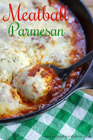 Baked Meatball Parmesan recipe at Served Up With Love is made with just 5 ingredients and one pan! Its cheesy, saucy, goodness is perfect for any night of the week.