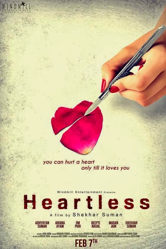 Complete cast and crew of Heartless (2014) bollywood hindi movie wiki, poster, Trailer, music list - Adhyayan Suman and Ariana Ayam