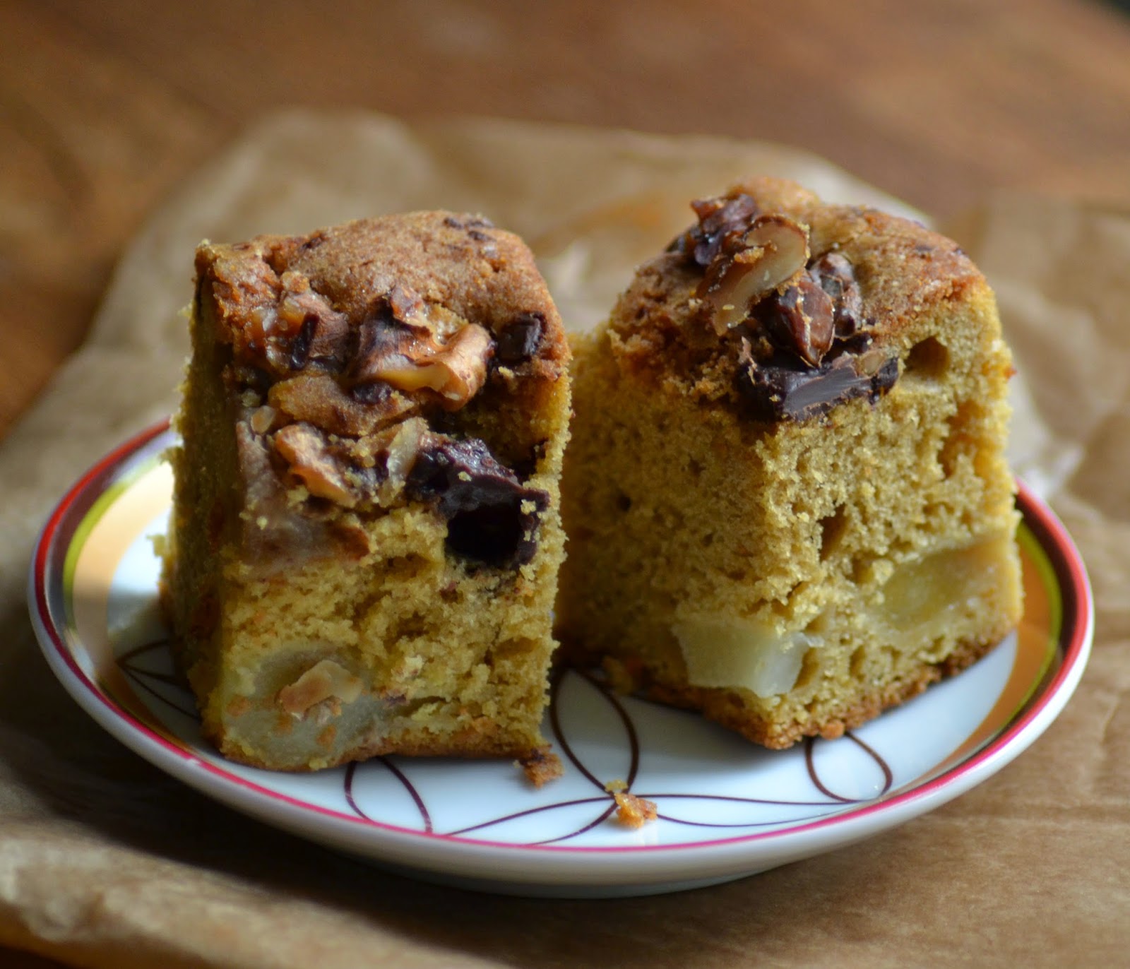 Cake met peer, chocolade en walnoot Kookvakantie in Frankrijk