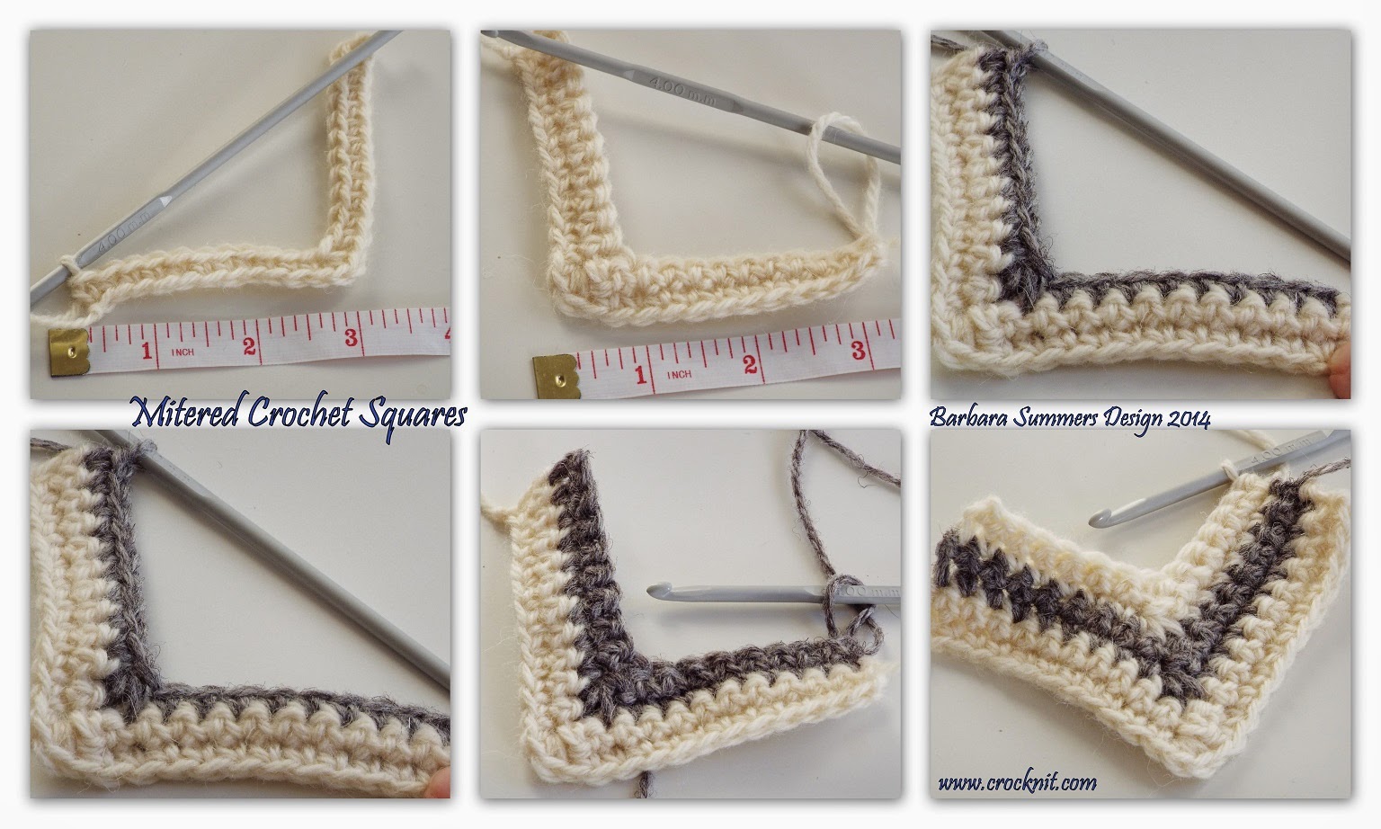 MICROCKNIT CREATIONS How to Crochet a Mitered Square