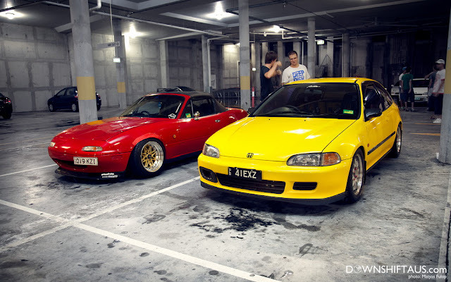 Mazda MX-5 NA (Miata)  &  Honda Civic 5-Gen. EG VTEC japoński sportowy samochód hatchback roadster kultowy legendarny