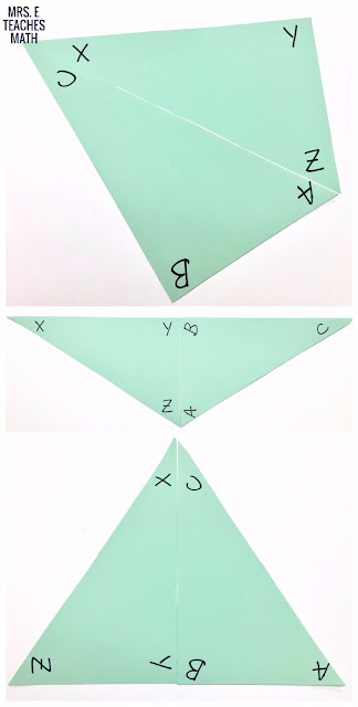 Investigating Overlapping Triangles - this is a great hands-on activity to do before congruent triangles proofs