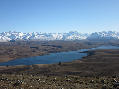 Lago Alexandrina desde el monte John, en Nueva Zelanda Lago Alexandrina desde el monte John, en Nueva Zelanda