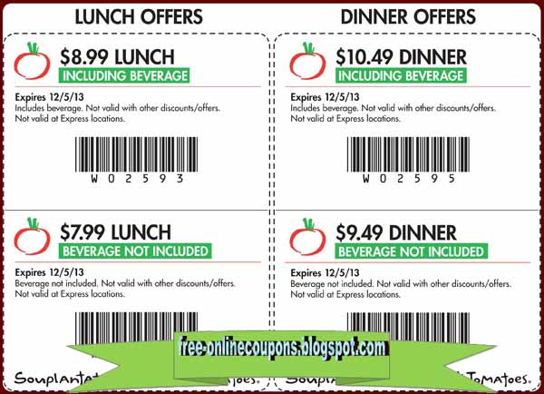 Printable Coupons 2022: Sweet Tomatoes Coupons