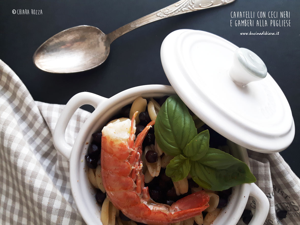 Cavatelli con ceci neri e gamberi alla pugliese Kucina di Kiara
