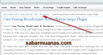 Cara Memasang Breadcrumb Wordpress