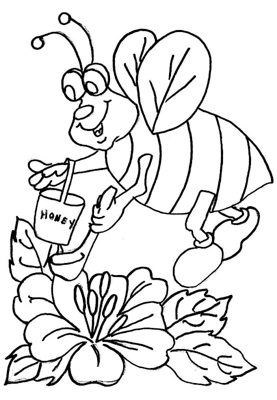 Bee And Flower Coloring Pages | Coloring Pages For Kids