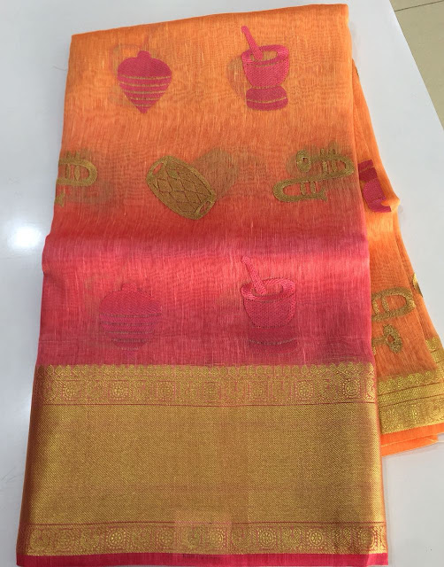 Lenin Sarees with Embroidery Work