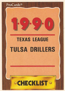 1990 Tulsa Drillers checklist card
