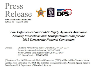 Security Plan for 2012 Democatic National Convention