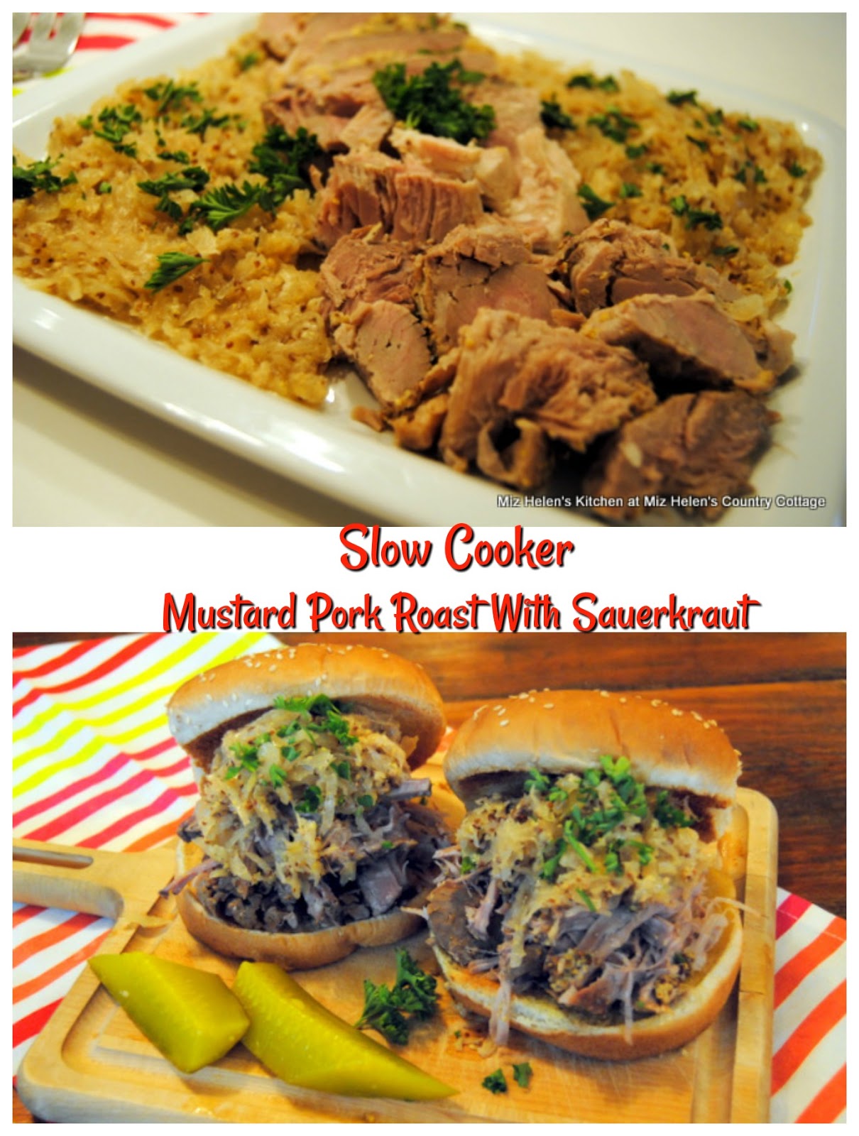 Slow Cooker Mustard Pork Roast With Sauerkraut