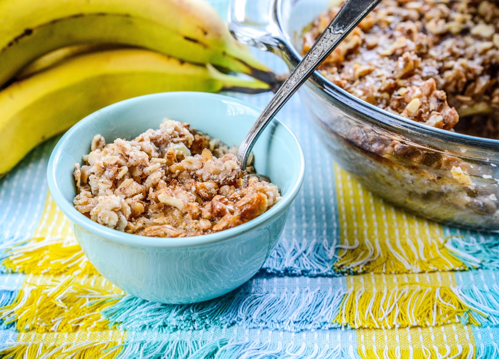 Theresa's Mixed Nuts Banana Walnut Baked Oatmeal from Mom's Sugar Solution