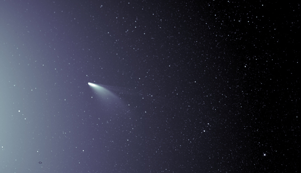 An unprocessed image of comet NEOWISE as seen by NASA's Parker Solar Probe on July 5, 2020. An unprocessed image of comet NEOWISE as seen by NASA's Parker Solar Probe on July 5, 2020.