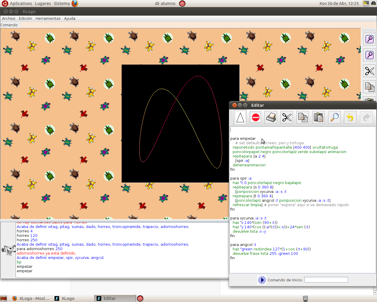 Tic ejemplo animacion3D xlogo