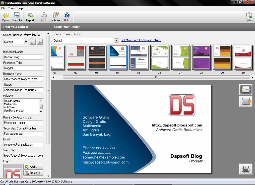 Software Buat Kartu Nama Free | buat kartu nama dengan cardworks free business card Software Buat Kartu Nama Free | buat kartu nama dengan cardworks free business card