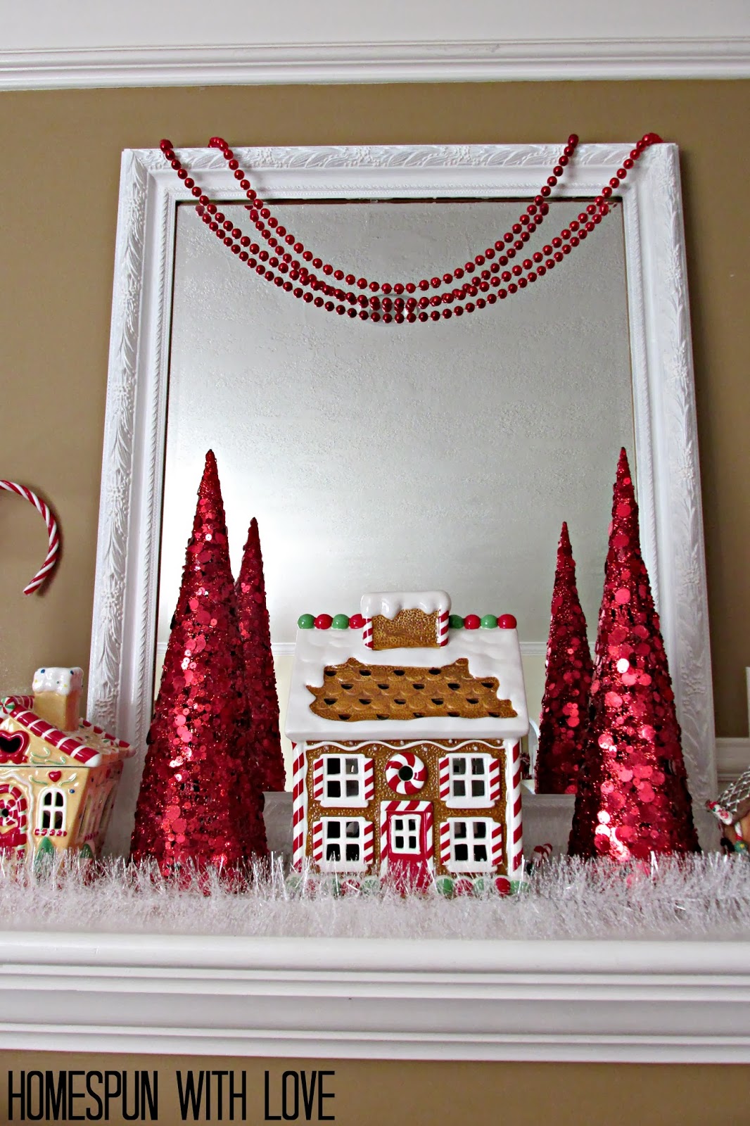 Homespun With Love Candy Cane Gingerbread Mantel