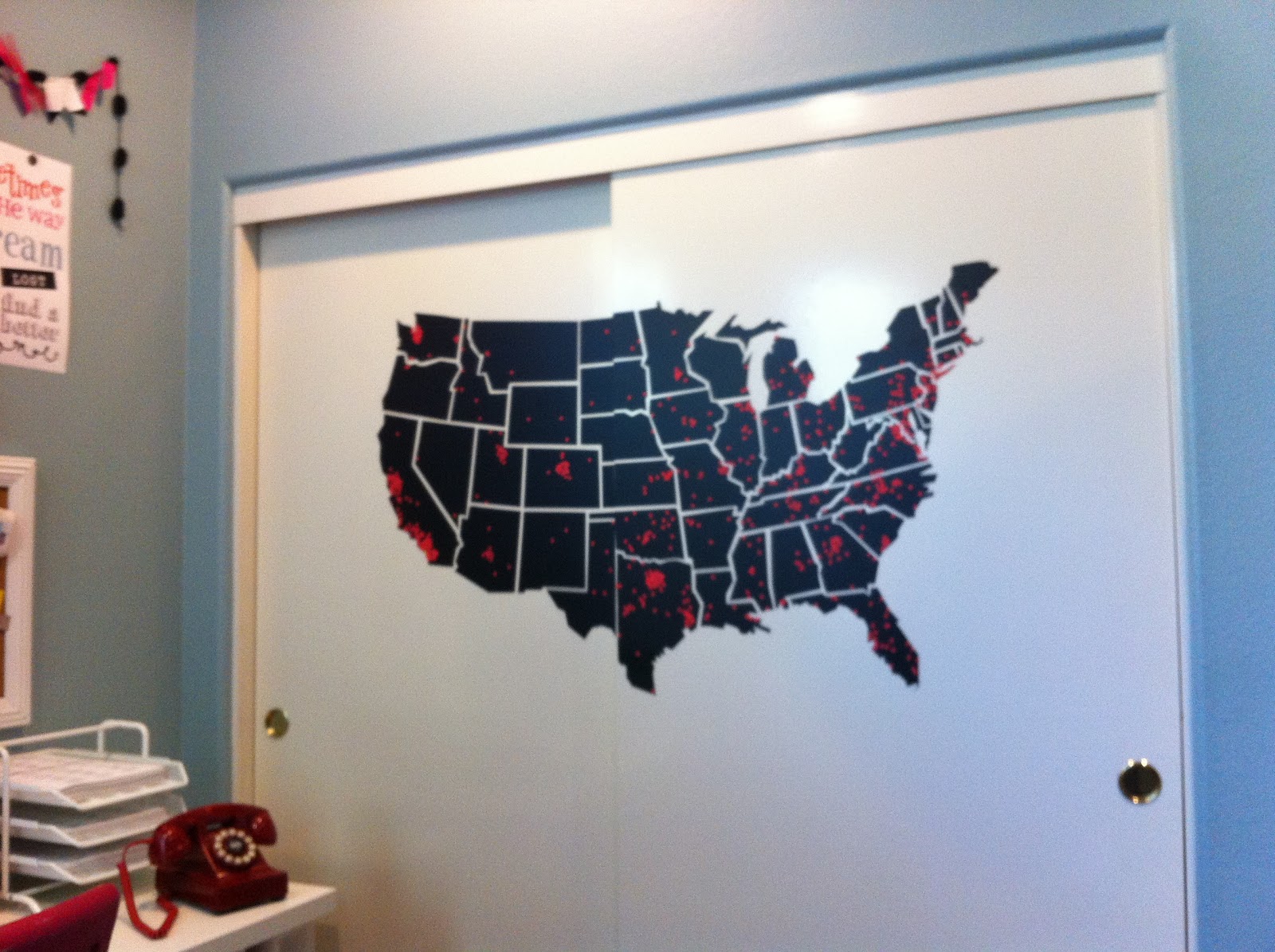 Confessions of a Paper Freak Mapalicious - Closet Door With Map.JPG