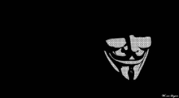 La maschera di Guy Fawkes, simbolo adottato da Anonymous