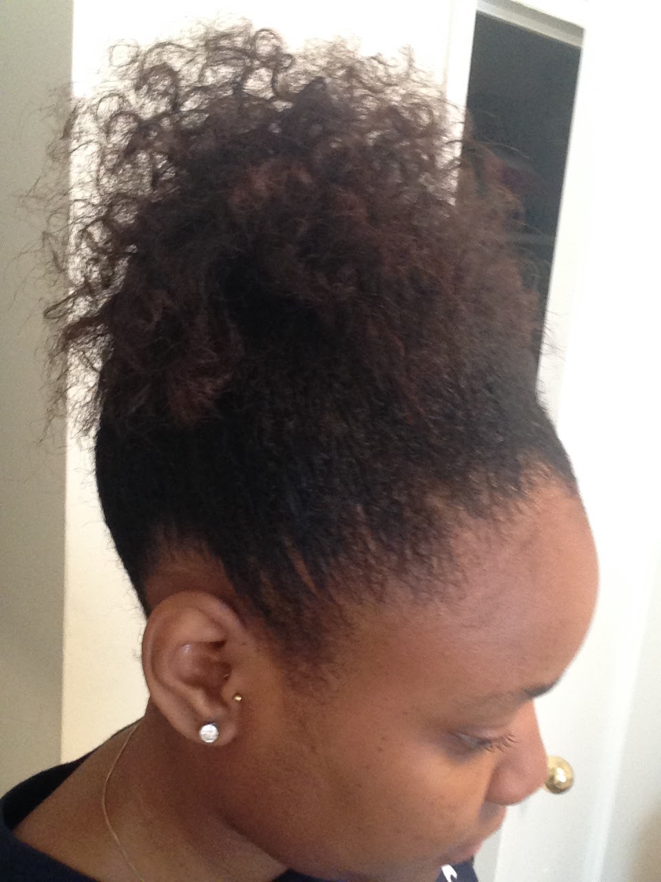 Growing Mane 9 Month Relaxer Stretch Hair Style Faux Puff