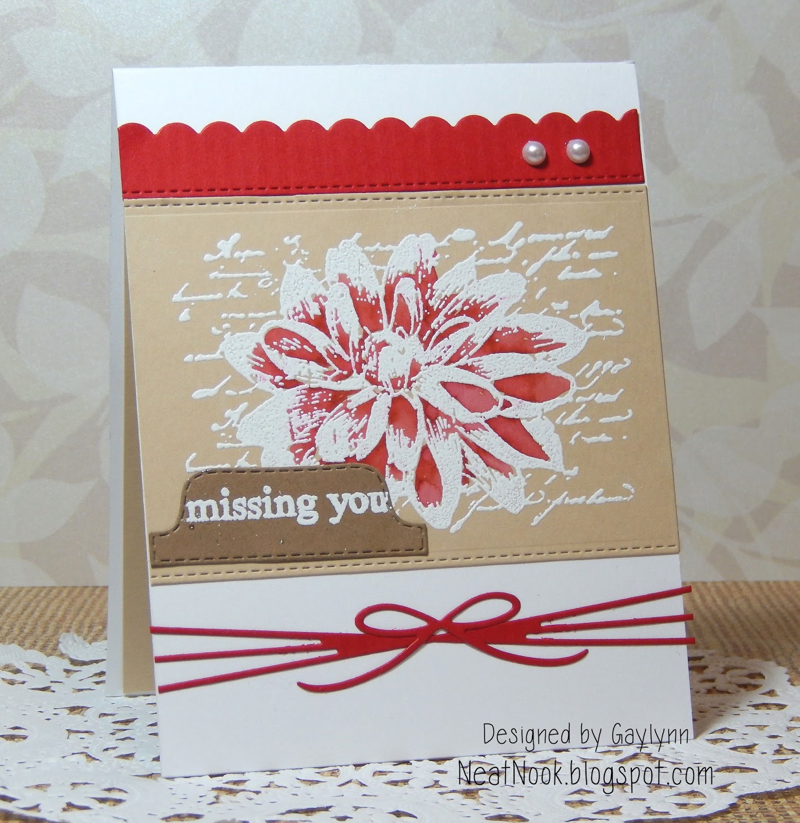Neat Nook Creations Missing You Flower Card
