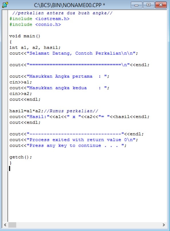 Contoh Program Paling Sederhana Dengan C Balog 18