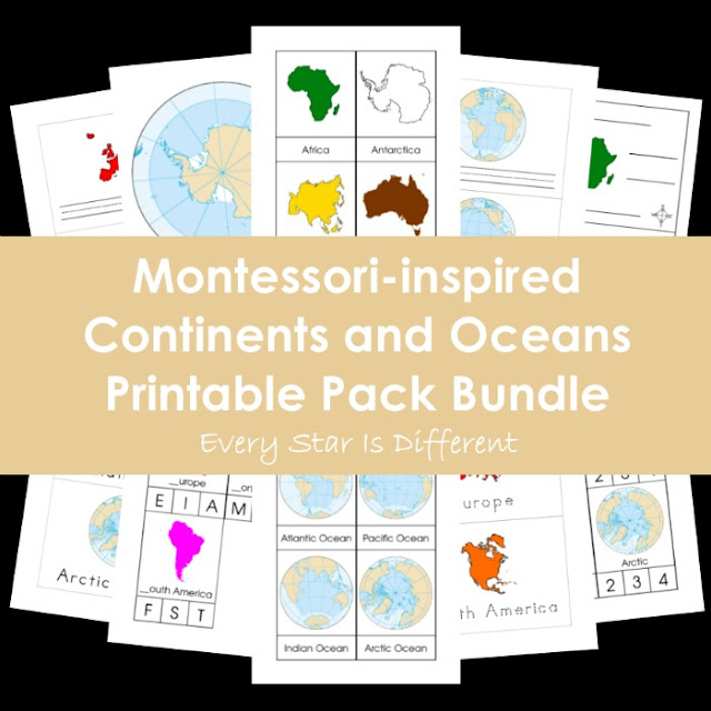 Montessori-inspired Continents and Oceans Printable Pack Bundle