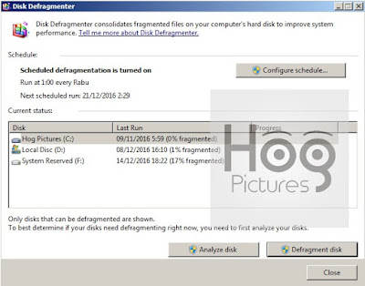 Tingkatkan Kinerja Komputer dengan Disk Defragmenter - Hog Pictures