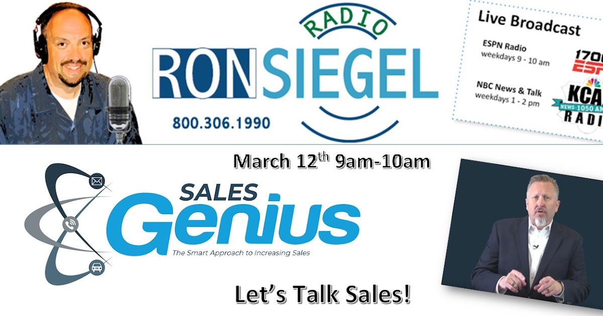 Sales Genius is Live on Ron Siegel Radio