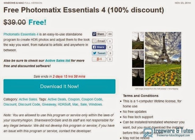 Offre promotionnelle : Photomatix Essentials 4 à nouveau gratuit !