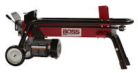 Boss Industrial ES7T20 Electric Log Splitter, 7-Ton, with push-button electronic start & one-handed operation, professional-grade hydraulics with 3500 psi pressure
