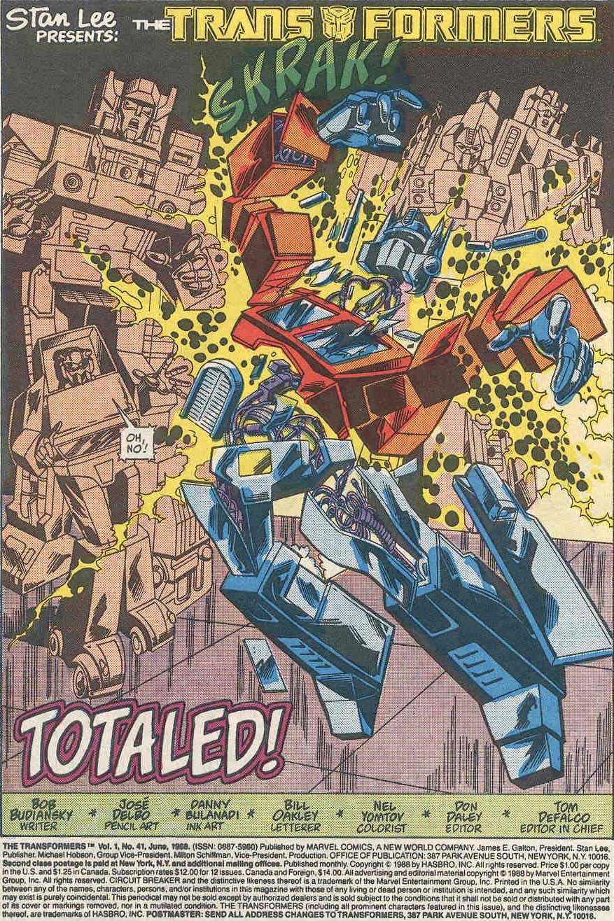 Read online The Transformers (1984) comic -  Issue #41 - 2