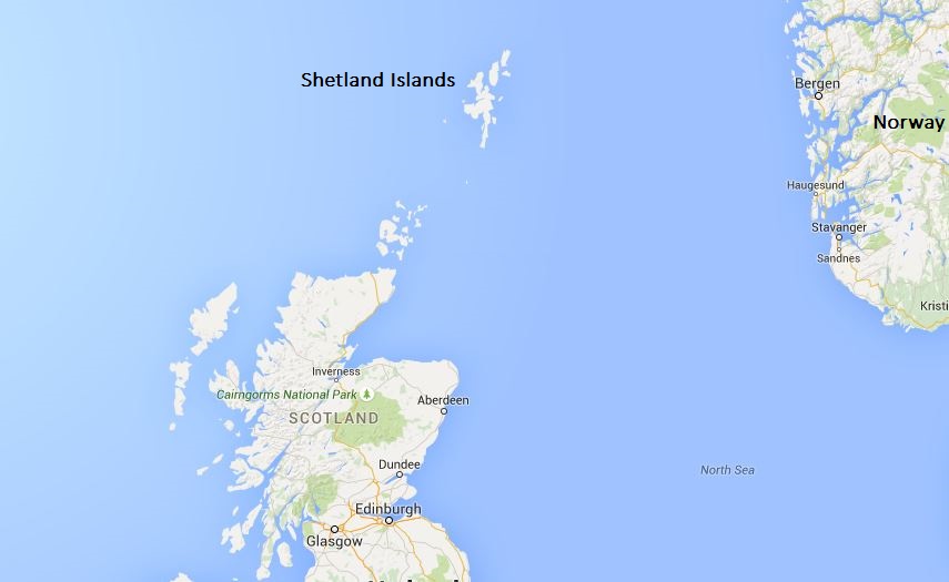 Шетландские острова карта
