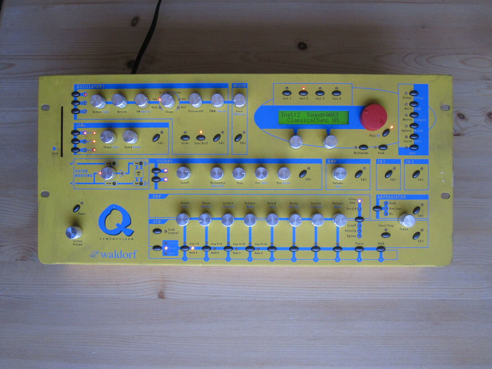 MATRIXSYNTH Yellow Waldorf Q Rack w/ Custom Knobs