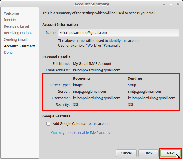 how to setup evolution for gmail imap account gmail imap settings