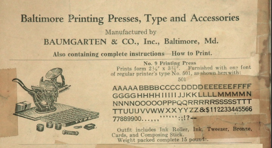 Dumpdiggers: Baltimore #9 Printer, Custom Printing for Business People in the 1880s