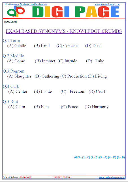DP | SYNONYMS | 27 - Oct - 16 DP | SYNONYMS | 27 - Oct - 16